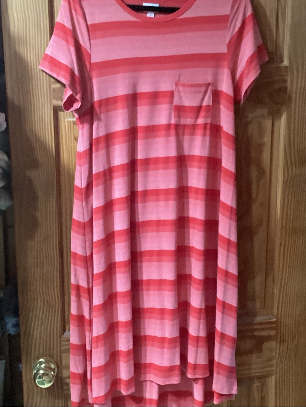 LuLaRoe Carly Women’s Dress in pink stripes